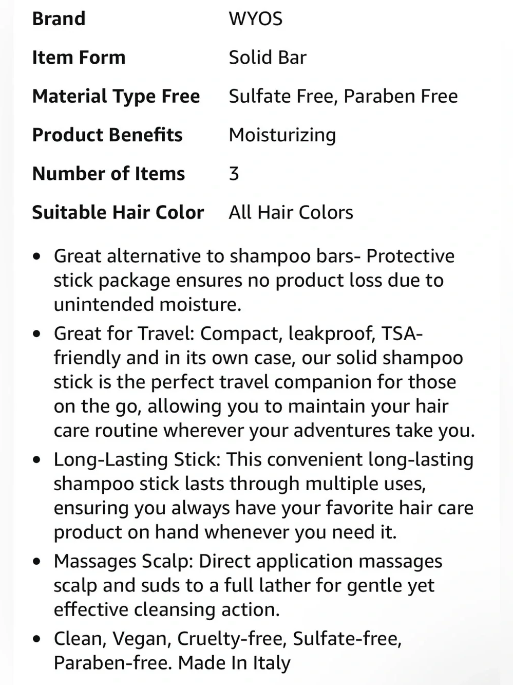 2x WYOS The Mane Event Shampoo Stick
